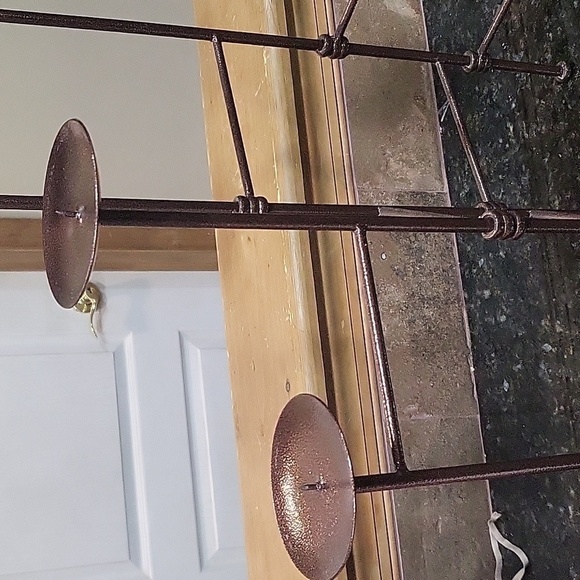 Large 21.25" 6 CANDLE HOLDERS METAL PIN BASE FOR COLUMN CANDLE - Picture 2 of 6